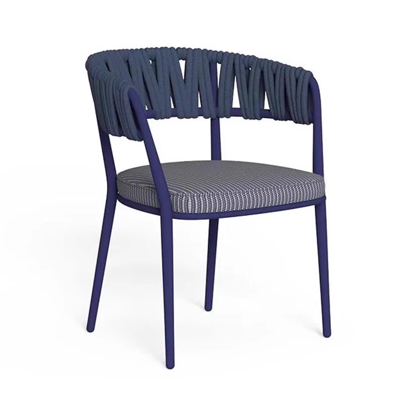 

High-end leisure tables and chairs courtyard garden villa hotel open-air restaurant art weaving waterproof and sunscreen combina