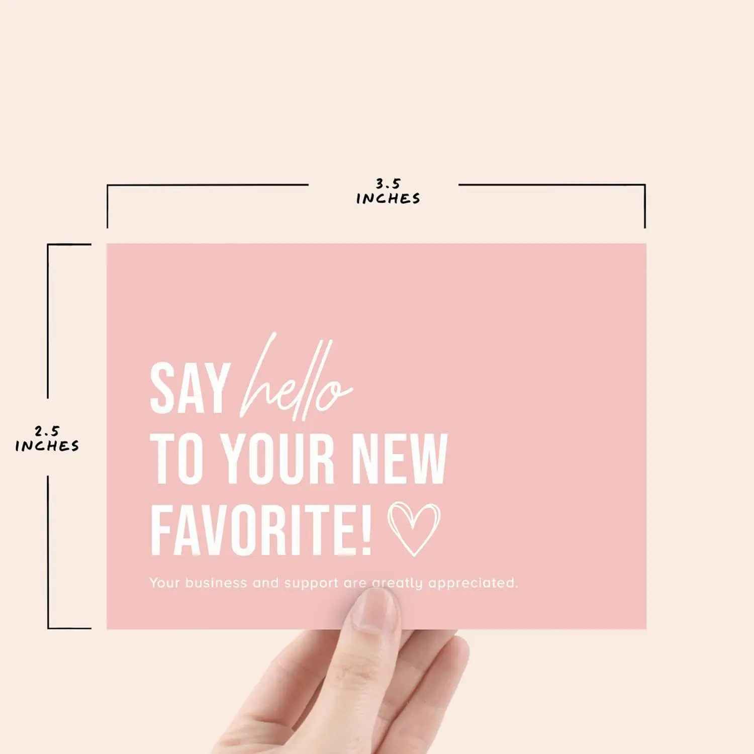 50-100pcs Pink Simple Thank You Card for Supporting Business Package Decoration 