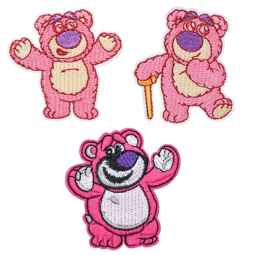 

Disney Lotso Cartoon Cute Bear Iron on Embroidery Patch for Sew on Child Clothing T-Shirt Jeans DIY Clothes Applique Wholesale