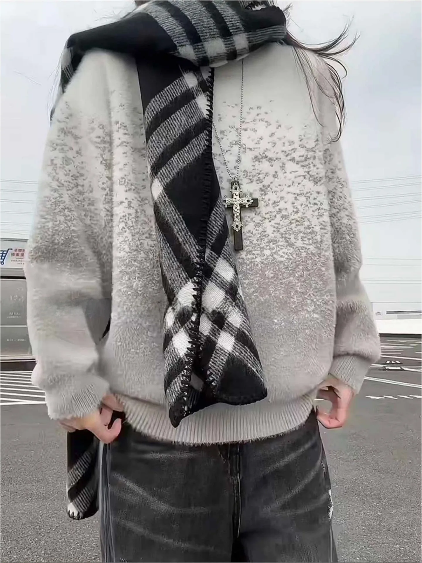 

Cleanfit Men's adient Dyed round Ne Knitwear Soft Cozy Base Layer irt Loose Fit Long Sve Autumn Winter Faion