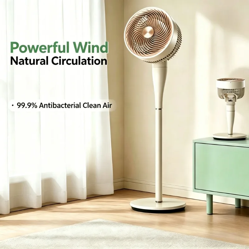 Midea 3D Swing Air Circulator Fan, DC Inverter Quiet Floor Desk Fan, Grade 1 Energy Saving Air Cooler for Household Bedroom