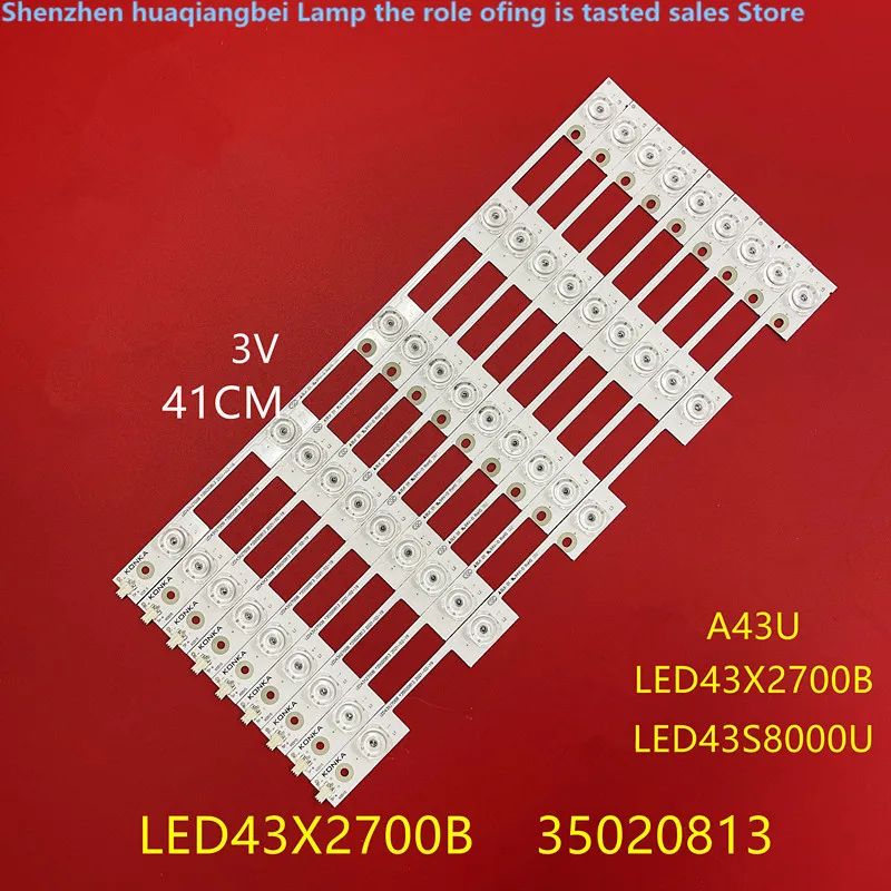 

FOR FOR Konka A43U LED 43S8000U light strip LED 43X2700B 35021794 0811 0813 concave 41CM5LED 3V 100%NEW