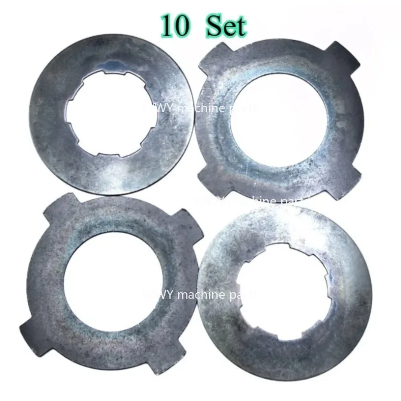 10 Sets Lathe Clutch Friction Pads, Inner & Outer Brake Friction Plates for Common Horizontal Lathe Equipment