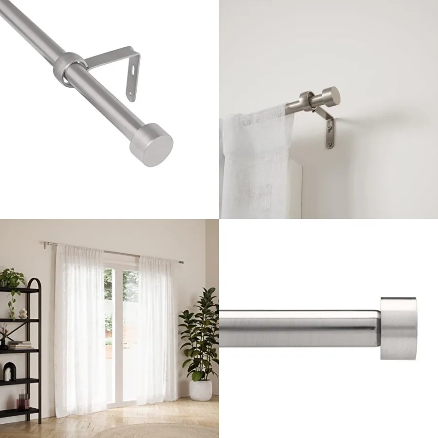 Cappa Curtain Rod, Includes 2 Matching Finials, Brackets Hardware
