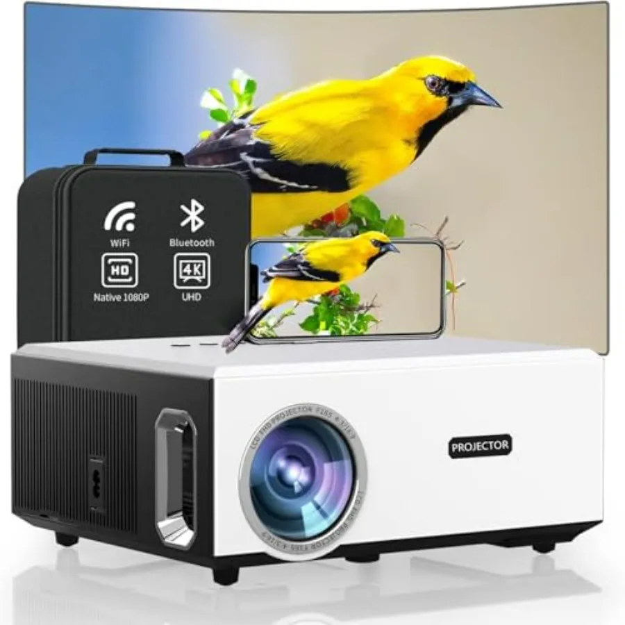 

Проектор для домашнего кинотеатра 4K FHD с яркостью 2200 ANSI люмен, Wi-Fi, Bluetooth, Smart Auto Focus, ARC, Dolby Audio, встроенным динамиком 30 Вт, поддержкой PPT
