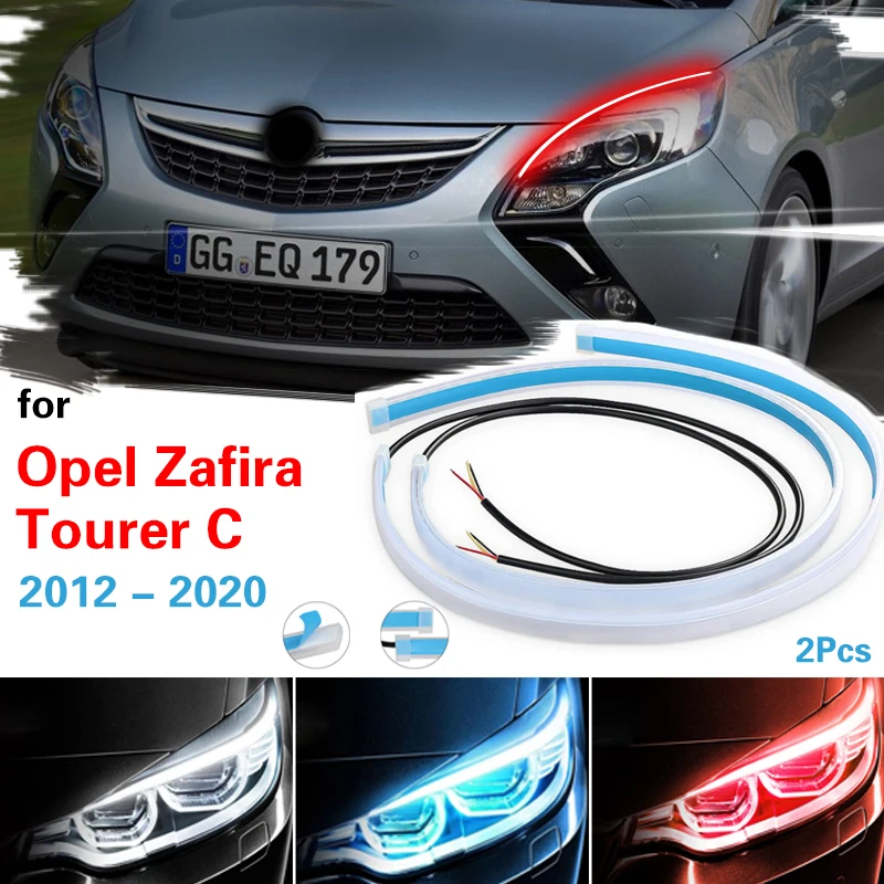 

For Opel Zafira Tourer C 2012-2020 LED DRL Car Daytime Running Light For Car LED Lighting Strip Flexible Turn Signal Lamp 12V