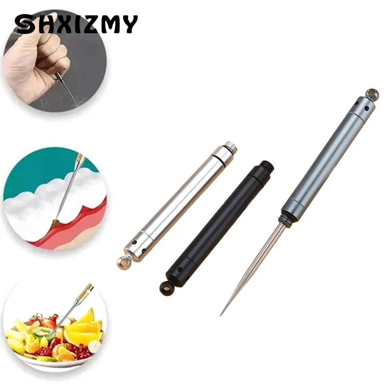 Portable Titanium Toothpicks Metal Pocket Toothpick Stainless Steel Toothpick Reusable Toothpicks For Picnic Camping Traveling