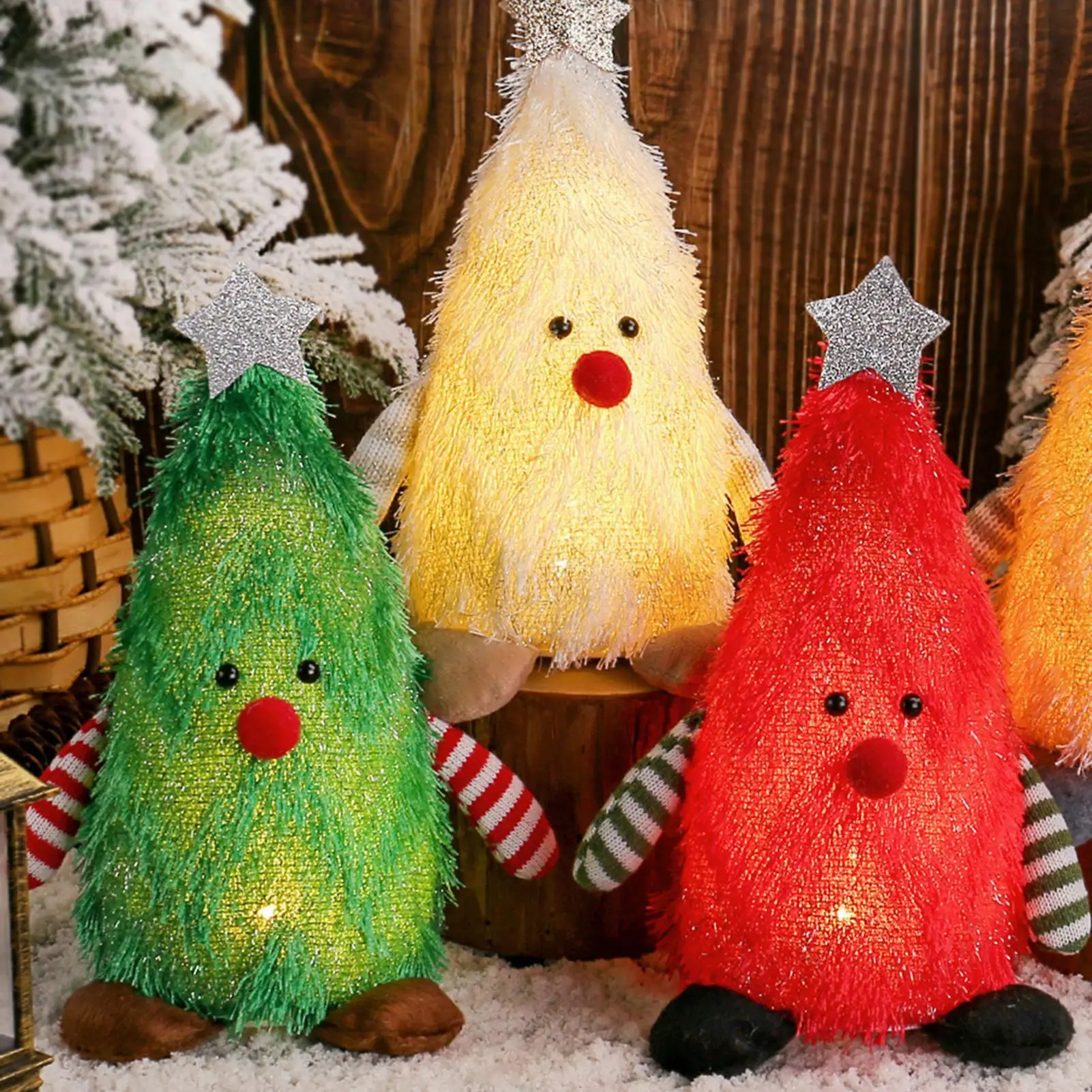 ライトアップクリスマス人形 かわいいライトアップクリスマス人形 ホリデー屋内マントル装飾 パーティーオフィス教室用のイルミネーションフィギュア