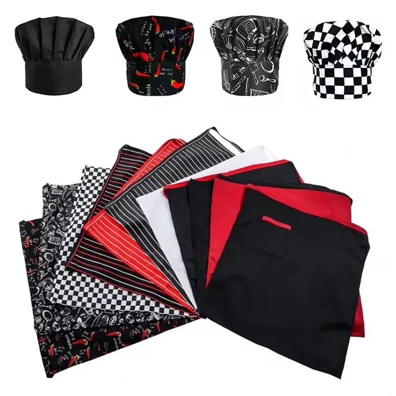 Food Service Kitchen Suit Hotel Chef Apron Cooking Cap Restaurant Cook Work Pinafore Bakery Cafe Waiter/Waitress Work Uniform