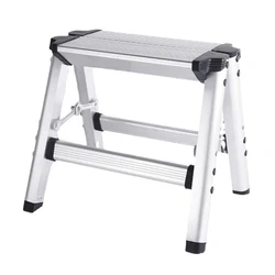 Multifunctional Aluminum Folding Ladder Stool Upgraded Nonslip Treads Lightweight Ladder for Home and Kitchen