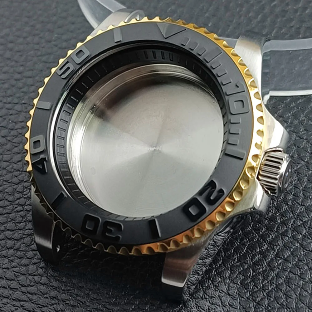 High Quality Silvery Black Have Inner Ring 40.5mm GMT Stainless Steel Waterproof Fit NH34 NH 35 NH36 NH70 Movement Watch Case