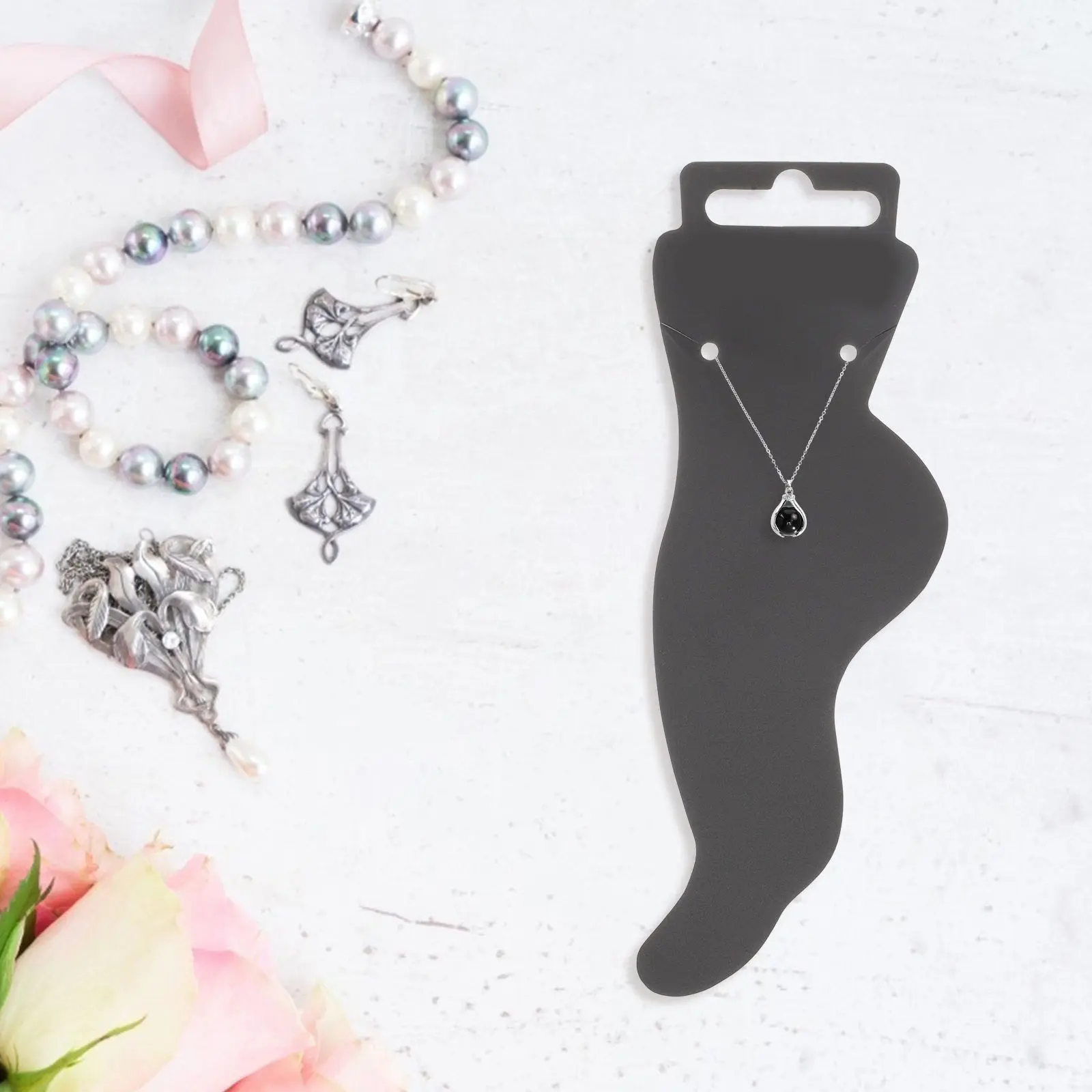 

100 шт. картонных карточек в форме стопы для демонстрации украшений: браслетов, серег, браслетов-цепочек, с гладкой поверхностью, многоразовые