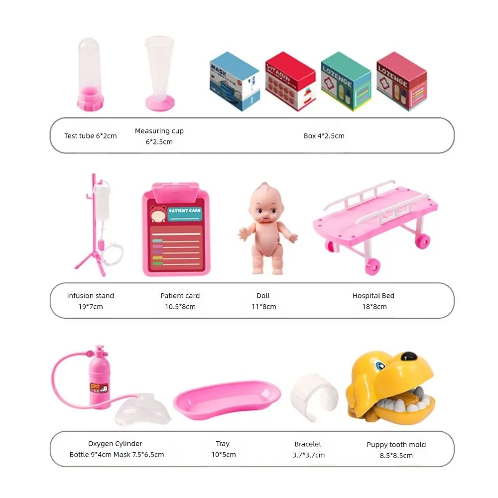 Pink Blue Doctor Plastic Mini Stethoscope Role-playing Games Accessories Cartoon Simulated Doctor Tools Toy Educational Gift