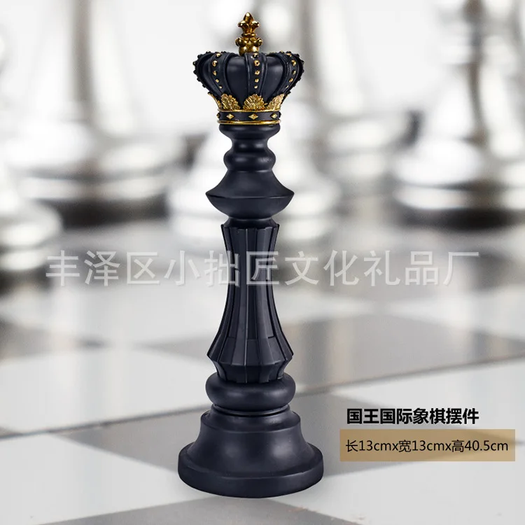 Chess Resin Ornaments Desk Decor Crafts King Queen Small Chess Statue Nordic Home Artwork Living Room Decoration Furnishings view 5
