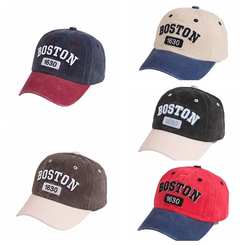 Gorra de béisbol de retales para bebé, gorra de algodón con protección solar y visera con letras, gorra ajustable de estilo coreano para viaje