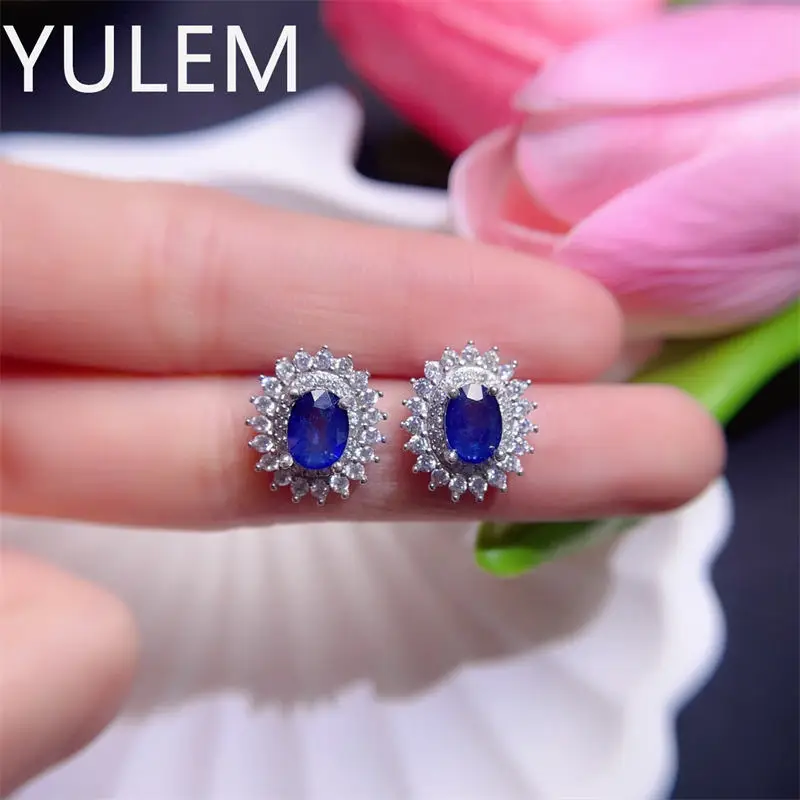 

5x7 мм натуральный королевский синий сапфир женские модные ювелирные изделия с драгоценными камнями свадебная вечеринка подарки на помолвку