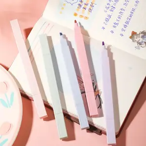 Single/double head illuminating pens, new aesthetic, fluorescent, pastel, stationary supplies, colored markers pens pens 7 Main Stationary Sales - №7