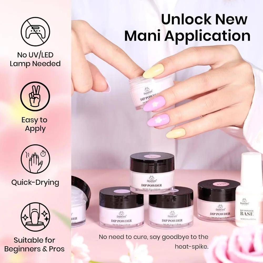 مجموعة أدوات مسحوق غمس مكونة من 36 لونًا، مجموعة باستيل لامعة سريعة الجفاف كهدية لصالونات الأظافر الفرنسية DIY #5