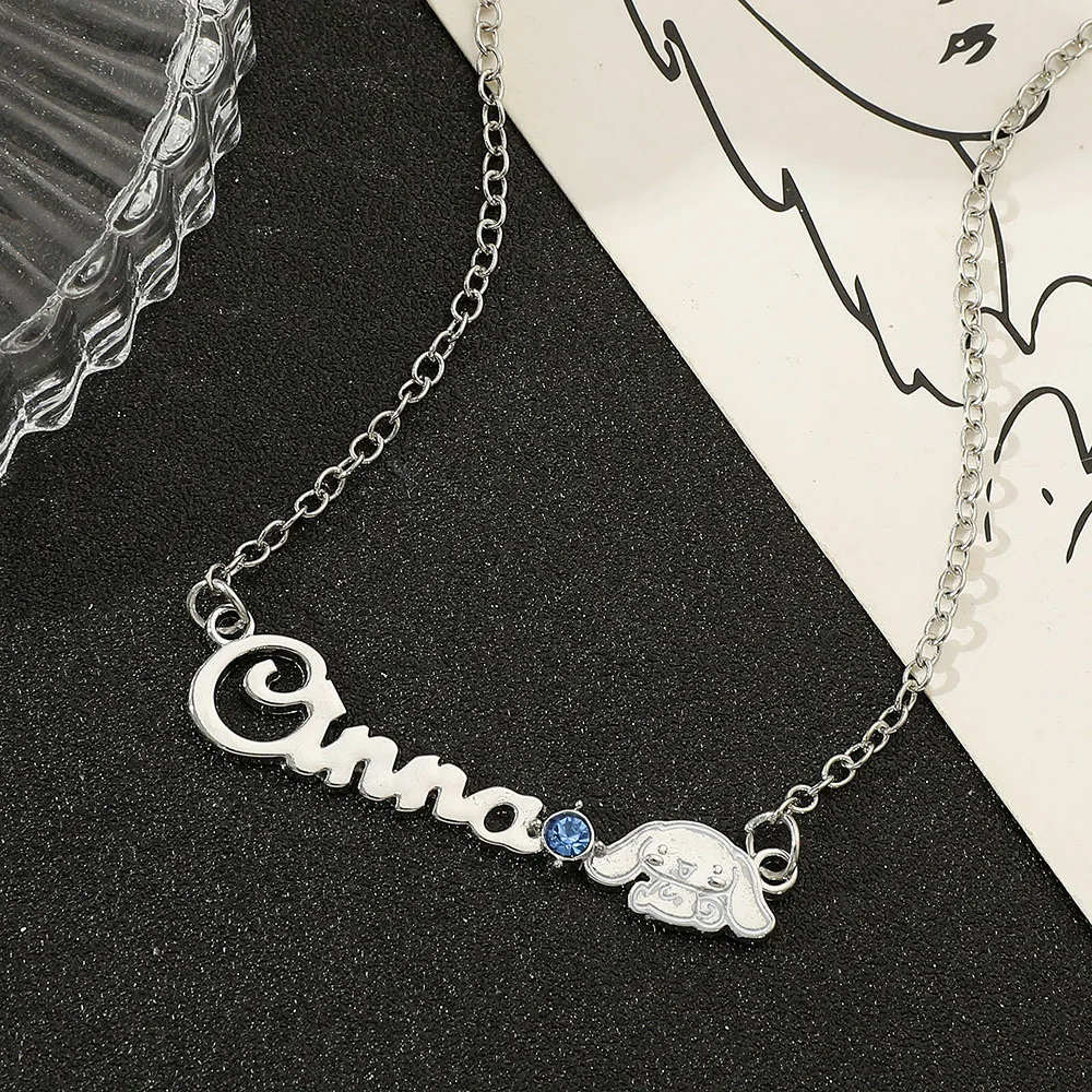 Anime Sanrio Cinnamoroll Necklace Cute Cartoon Figure Cinnamoroll Pendant Necklace Girls Kawaii Jewelry Accessories Gifts