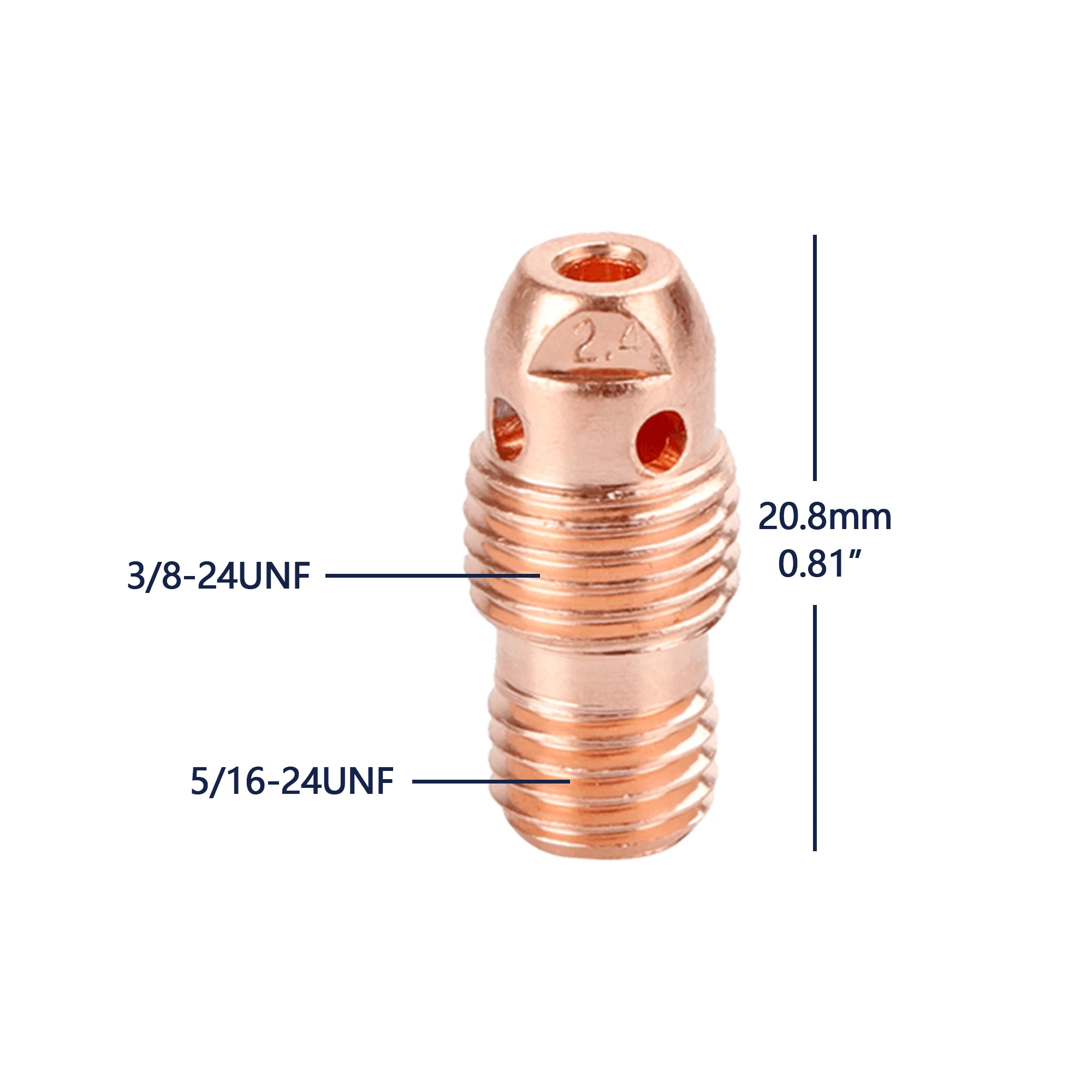 5/10Pcs 1.0/1.6/2.4/3.2mm TIG Collet Bodies 13N26 13N27 13N28 13N29 For TIG WP9 WP20 WP25 Welding Torch Accessories