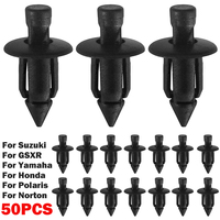 50x Nylon Bumper Shield Fastener Rivet Clips Body Clips 6mm For Yamaha YZF R1 R6 RoadStar Suzuki Bandit GSXR 1300 1000 750 600