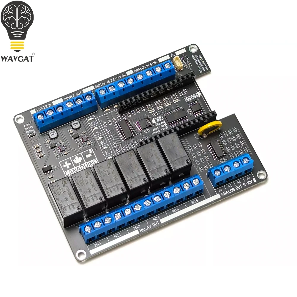 WAVGAT ESP32 PLC-100 V1 Development Board for Espressif ESP32-C6-DevKitC