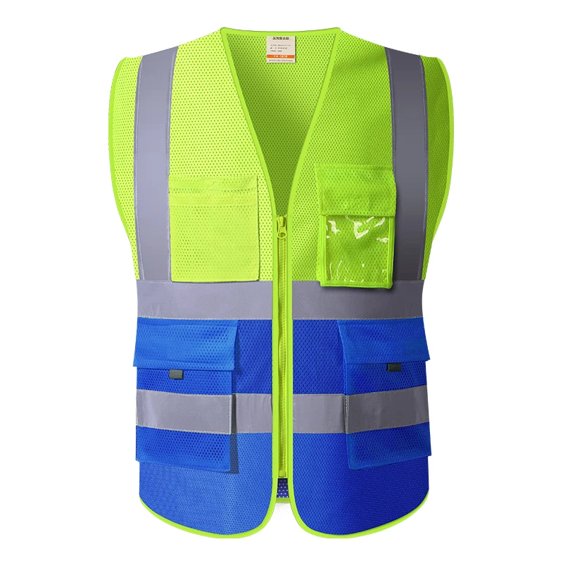 Hi Vis Reflective Safety Vests for Men Women High Visibility Vest with Pockets Mesh Fabric Construction Safety Apparel Neon Vest