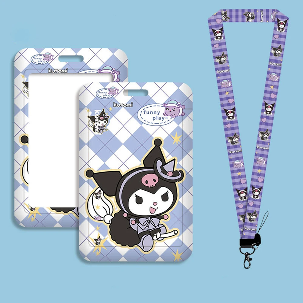 Kawaii Kuromi Keychain Cute Pendant Card Holder Plastic Lanyard Card Holders Bus Subway Pass Phone Lanyard Back To School Gifts