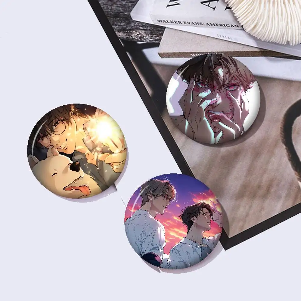 Anime Lost In The Cloud Creator Tinplate Pin Button Custom Anime Role Old-school Brooch Cartoon Collar Badge Jewelry Gift Fans