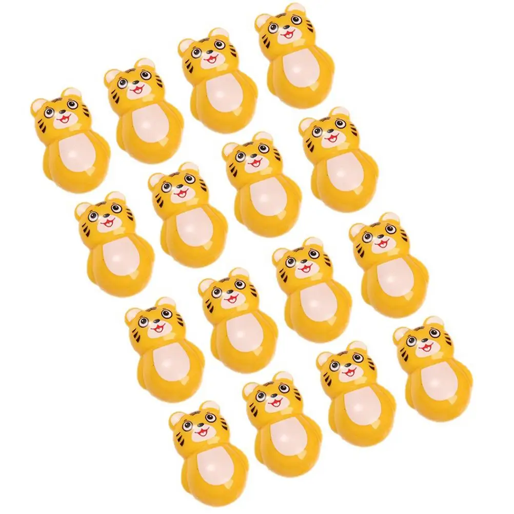 

16 Pcs Tiger Shaped Tumbler Toy Bright Random Color Children Gift PartyDecoration Reusable Desktop nament Jewelry Pendant