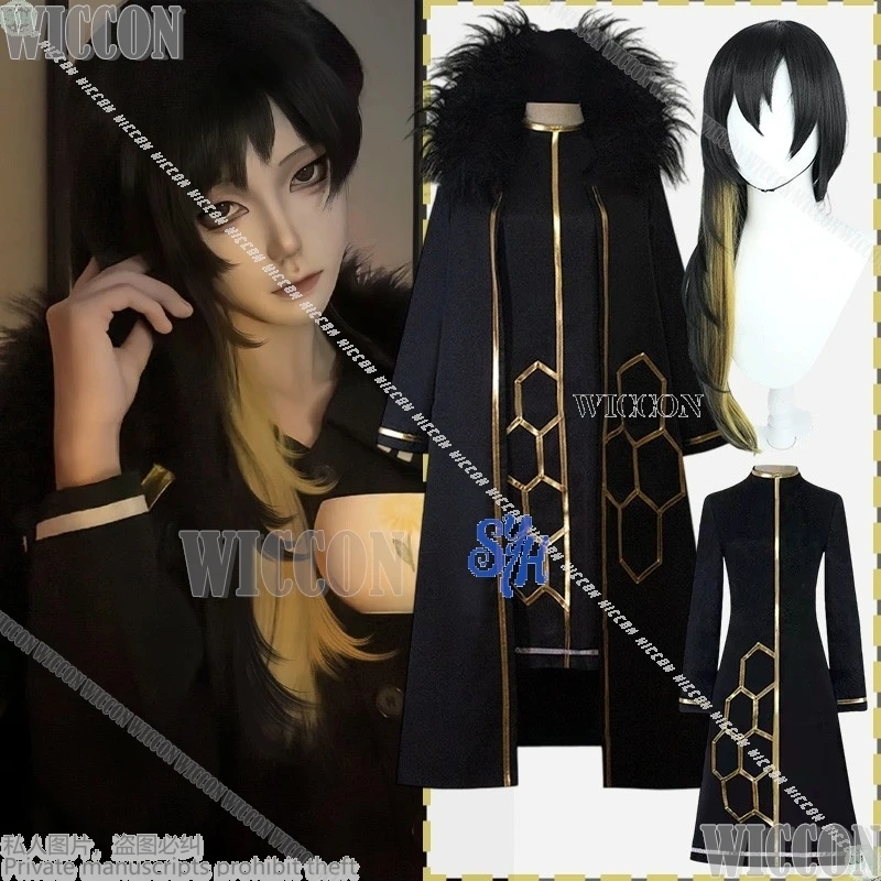 Binah Game Library Of Ruina Cosplay Clothes Wizard Magic Coat Long Black Dress Lolita Halloween Christmas Party Carnival Outfit