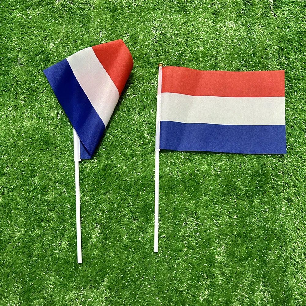 علم السماء هولندا علم اليد 10/20/50/100 قطعة 14*21 سنتيمتر هولندا علم اليد هولندا اليد يلوحون العلم الوطني #5