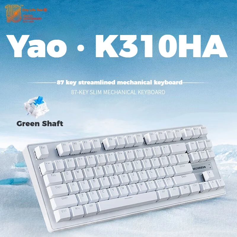 Yao K310 Wired Keyboard Hot Swappable 87 Full Key Csgo Lol Gaming Keyboard Wireless Keyboard Mechanical Keyboard Blue  Red Axis