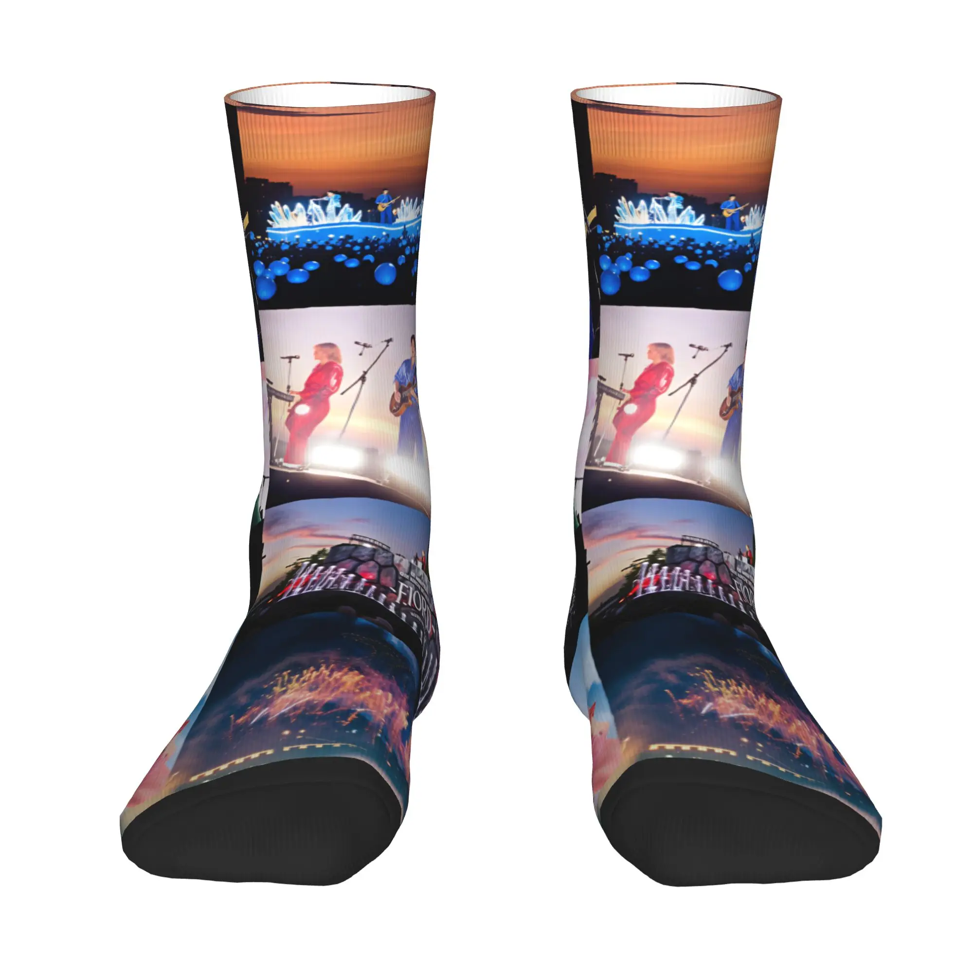 Cute Mens M-Mrs G-GREEN A-APPLE Rock Band Dress Socks Unisex Breathbale Warm 3D Printed Japane Pop Crew Socks