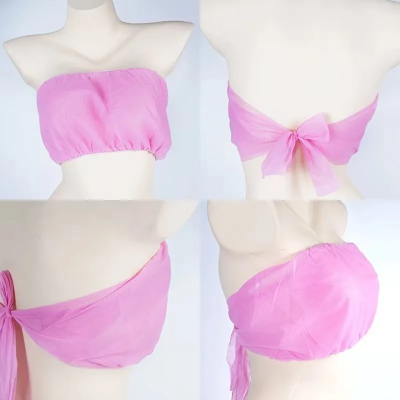 

50 Pcs Beauty Salon Massage Chest Wraps Non-Woven Fabric Bras Sauna SPA Disposable Bras Sauna Underwear