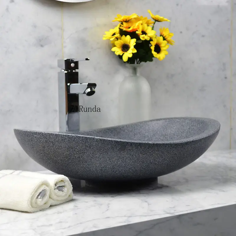 

Скандинавская настольная раковина. Современная мраморная раковина. Раковина для балкона.