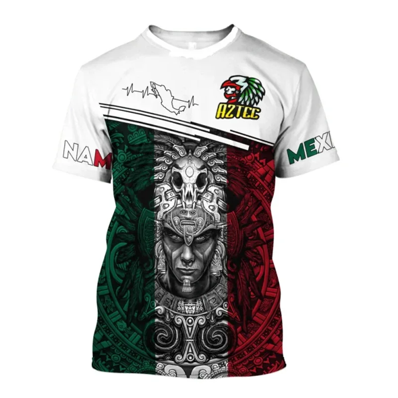 

1 Piece Custom Your Picture Mexico Eagle Graphic T Shirt Fashion 3D Printed T-Shirt Men National Flag Harajuku Oversized Short S