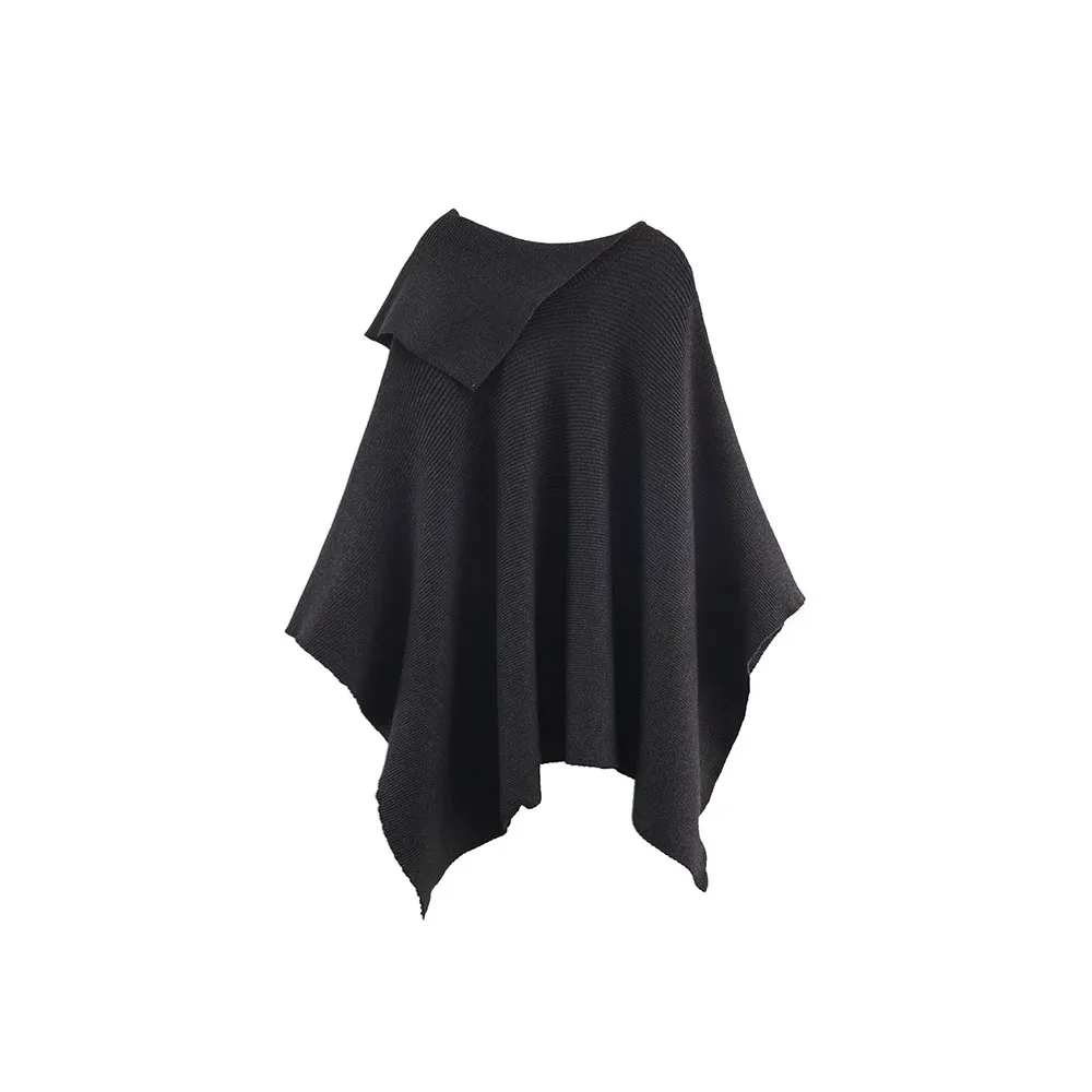 

Autumn new women's French fashion asymmetrical cape jacket
