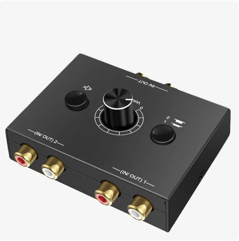 2 in 1 out lossless audio switcher sound source signal selection distribution RCA gold plated lotus terminal 1 in 2 out