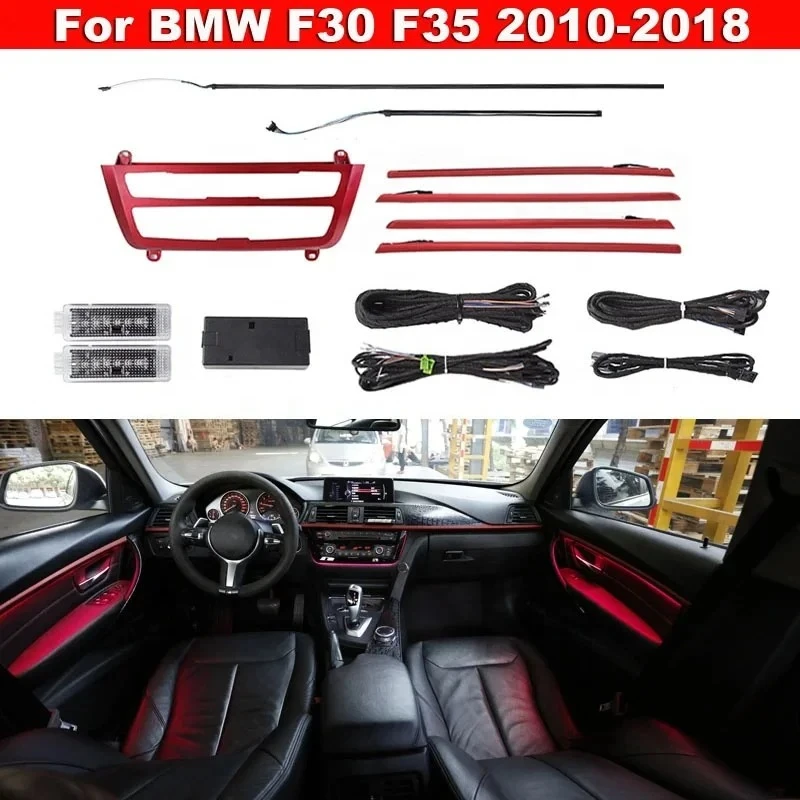 For BMW 3 Series F30 CIC NBT Color-Changing LED Ambient Light Door Strip Interior Atmosphere Lighting Kit