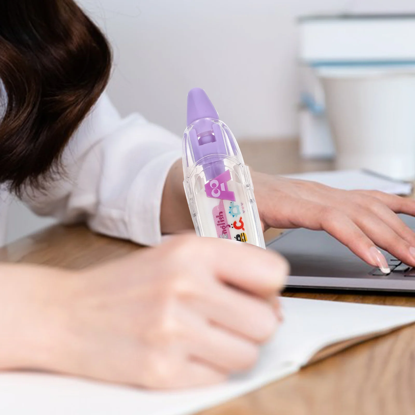 

Purple DIY Decorative Correction Tape Press Type for Scrapbooking Diary Greeting Letter School Office Supplies Correction Tape