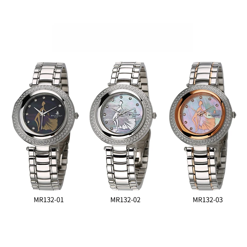 2023 Luxury Brand Quartz Watch for Woman High Quality Waterproof Sapphire Stainless Steel Gold Wristwatch Rhinestone Lady Watch