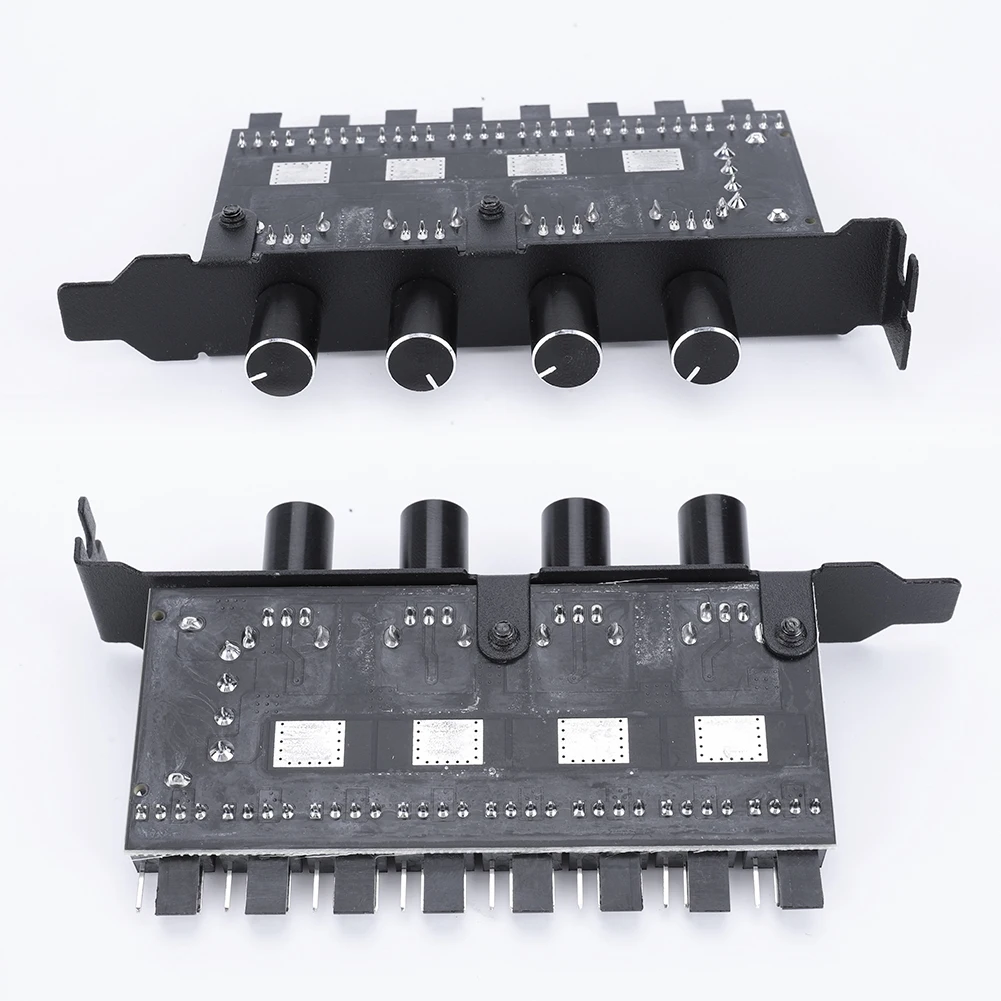 PC Fan Hub SATA/4 Pin Adapter 8 Channel PWM Hub Cooling Fan Speed Controller 4 Knob PWM Cooler Fan HUB for PC Computer