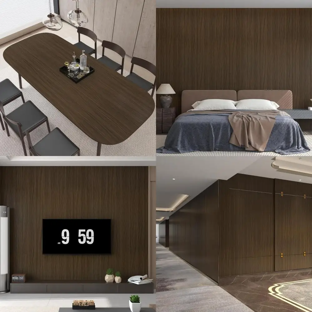 

Brown Thickened Waterproof Removable Wood Grain Contact Paper for Countertops, Textured Wallpaper Ideal for Kitchen and Home Déc