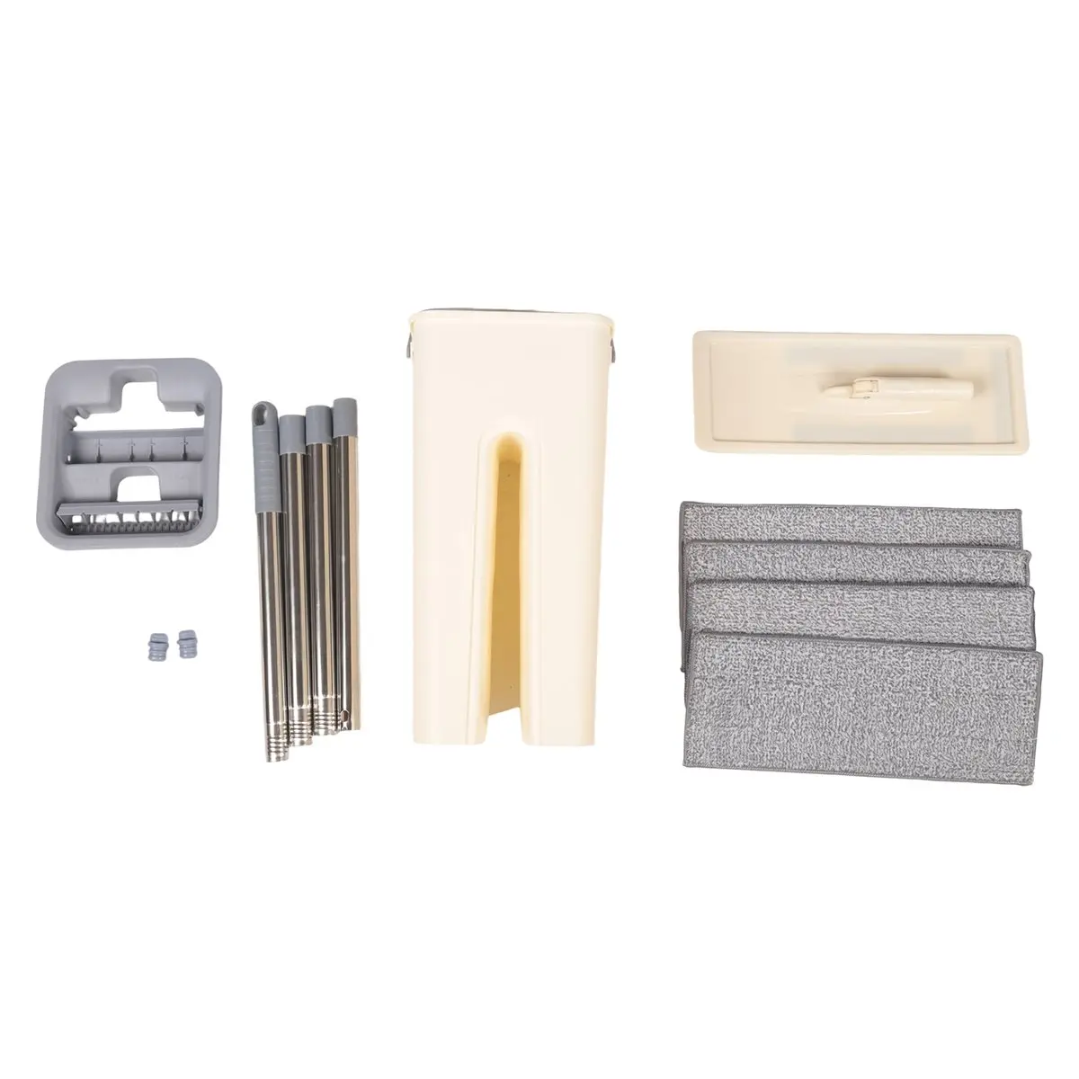 DT81 Mop with Wringer Set with 4 Washable Microfiber Pads Wet and Dry Use for Wet Dry Use on Hardwood Laminate Flat Mop