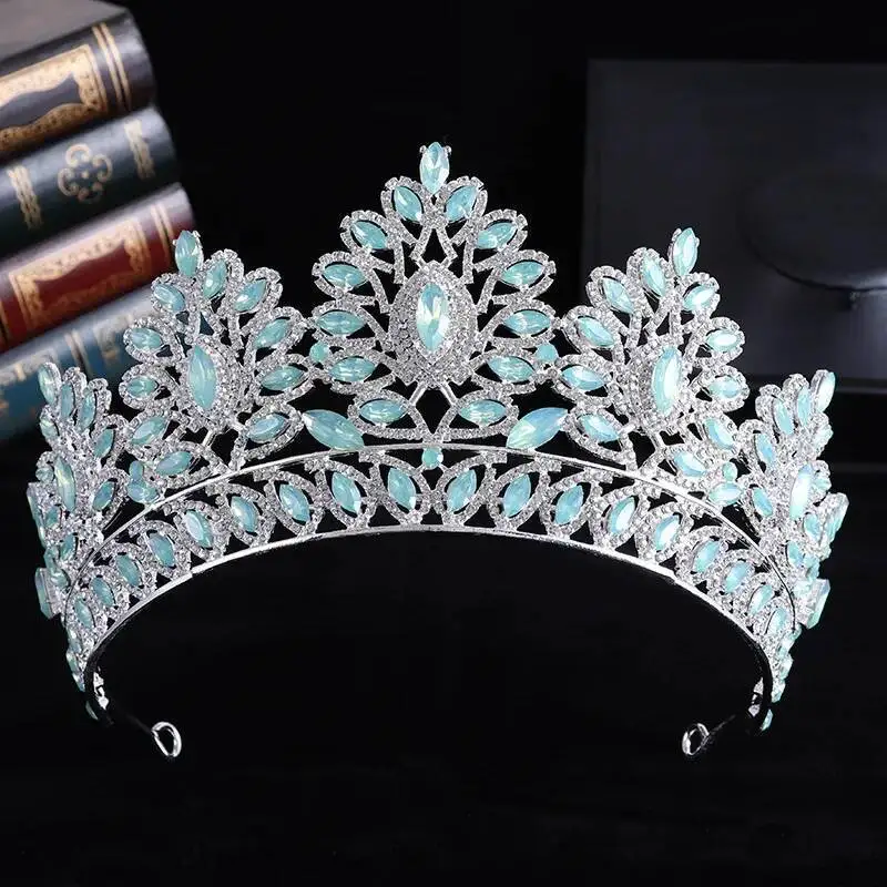 20 Colors Baroque Crystal Gem Wedding Bridal Crowns For Queen Ornament Banquet Women Tiaras Jewelry Women's Hair Accessories
