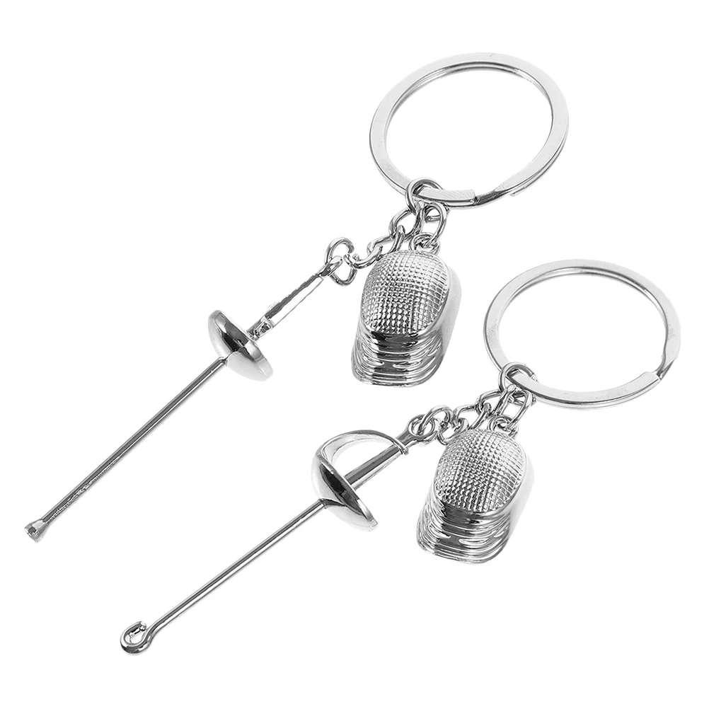 

Epee Keychain Creative Backpack Sports Drum Bag Pendant Charms Silver Ring Travel
