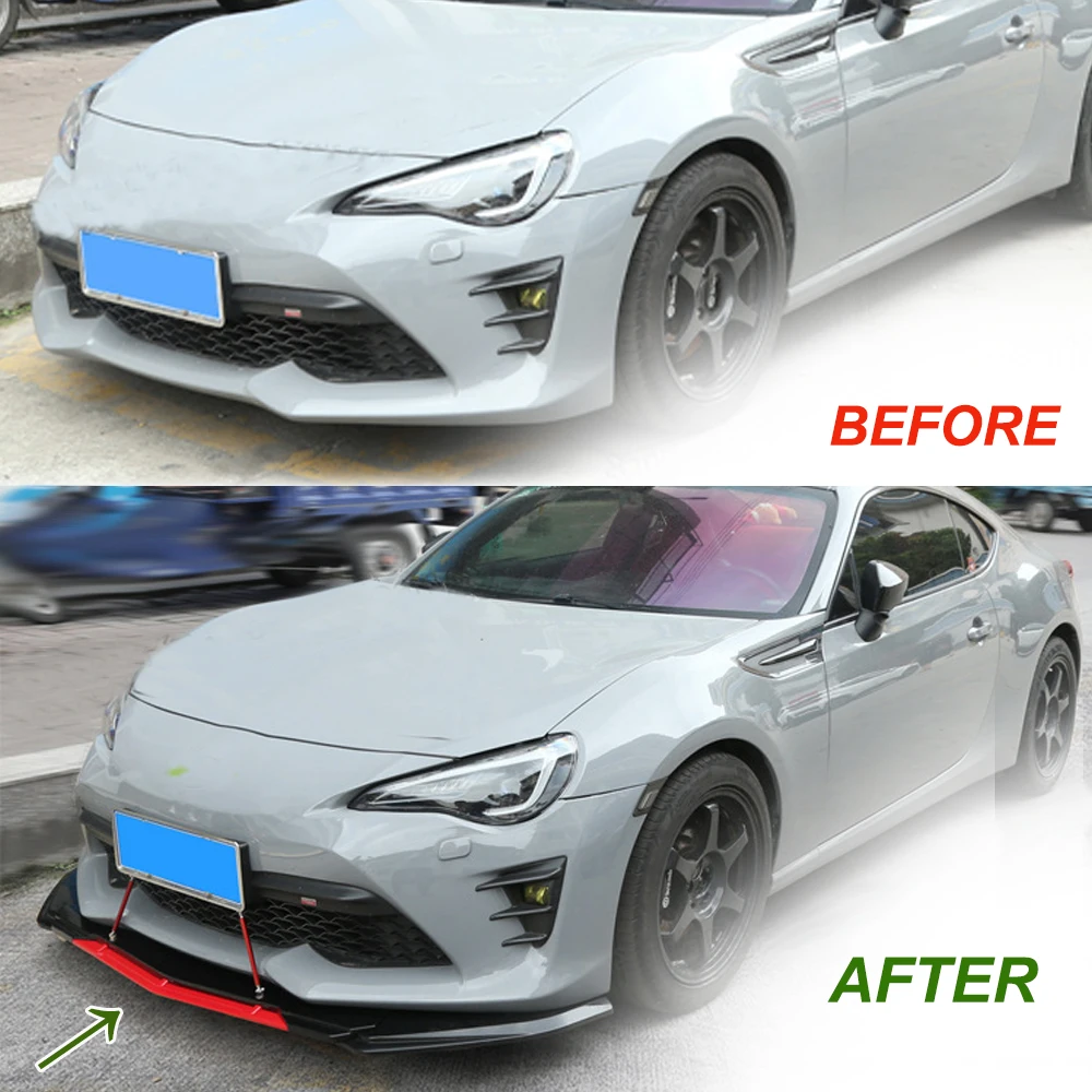 Car General Front Lip Spoiler Front Shovel Thickened Double-layer Three Section Modification Body Kit