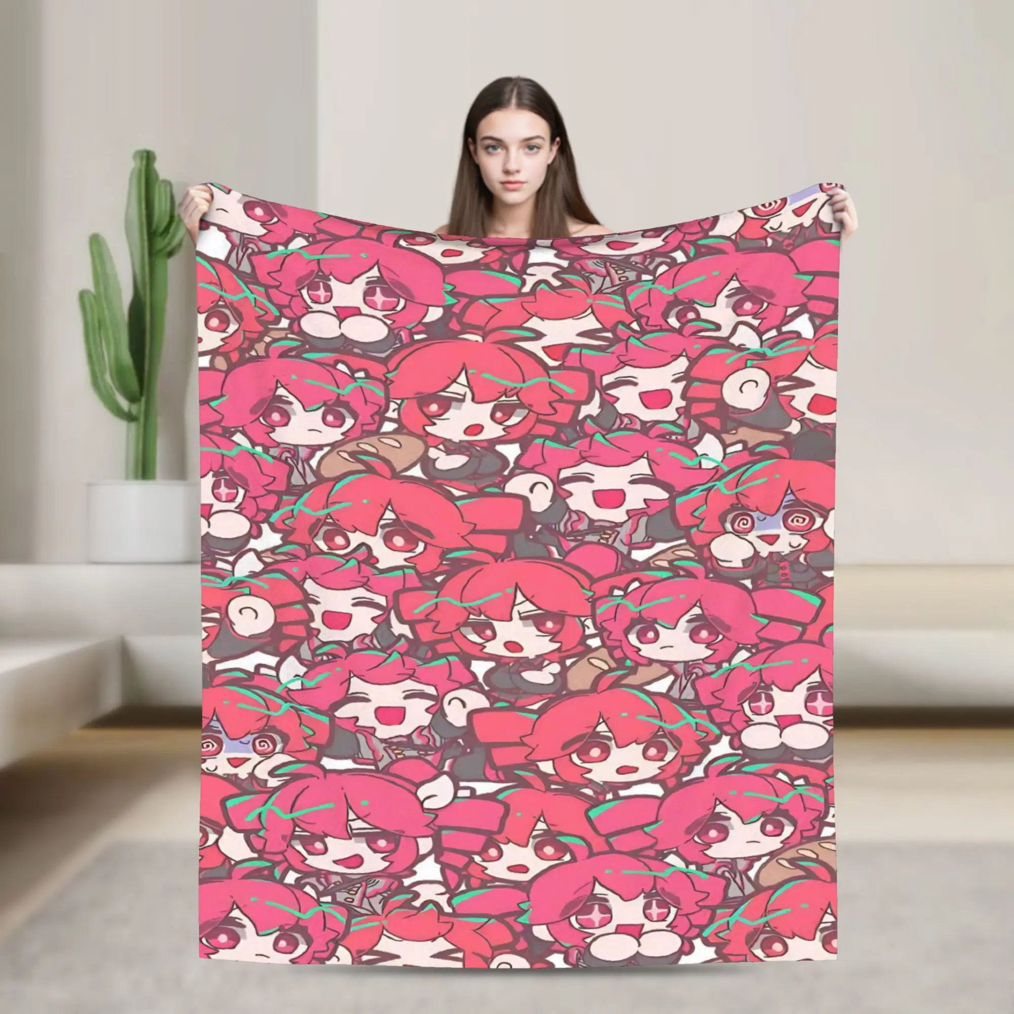 

Kasane Teto Blanket Flannel Awesome Breathable Throw Blankets for Bedspread Spring/Autumn