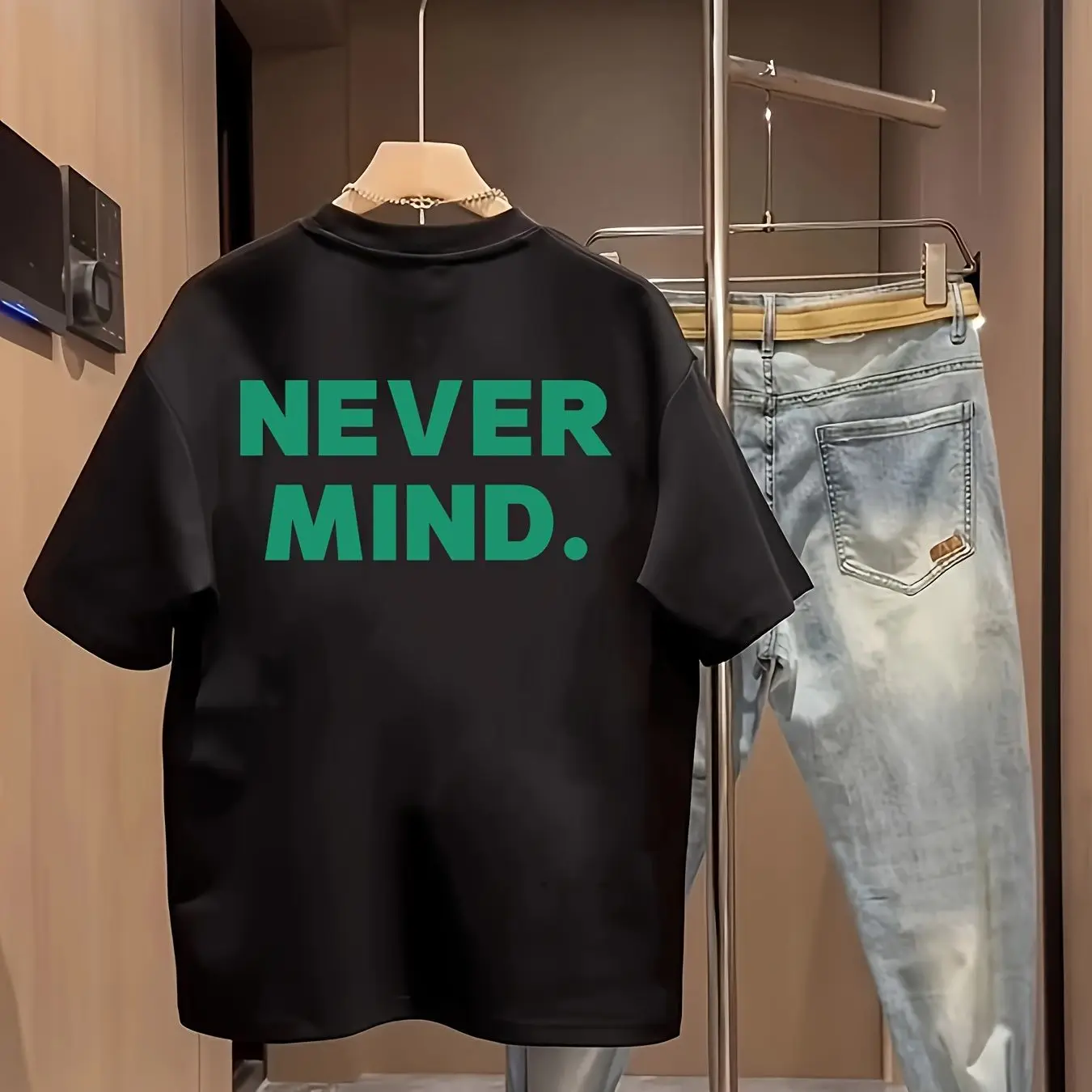 أبدا العقل بسيط إلكتروني طباعة قصيرة الأكمام القطن تي شيرت الرجال والنساء عارضة مريحة أعلى الصيف زوجين تنوعا المحملة #1